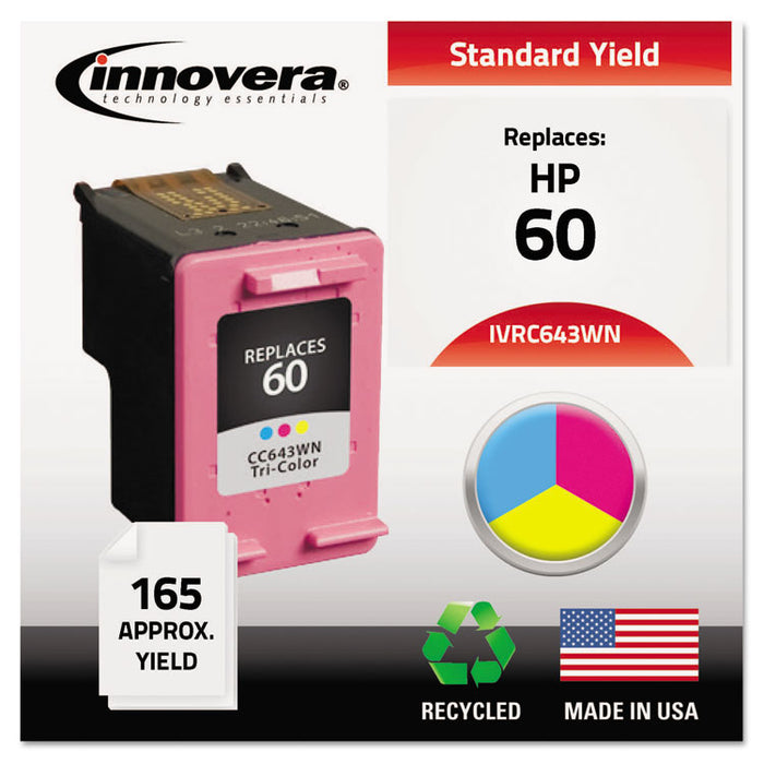 Remanufactured Tri-Color Ink, Replacement for 60 (CC643WN), 165 Page-Yield