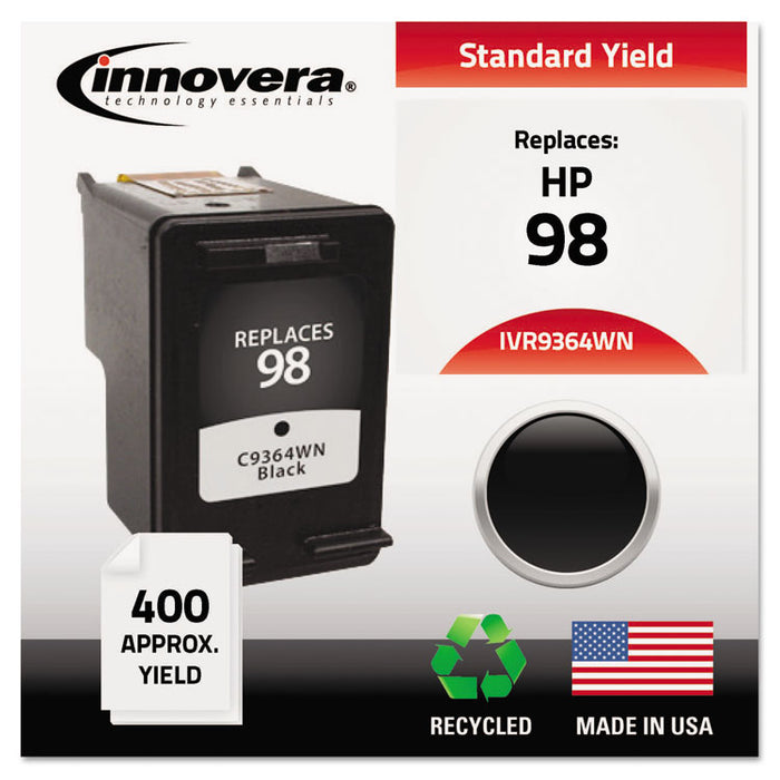 Remanufactured C9364A (98) High-Yield Ink, 400 Page-Yield, Black