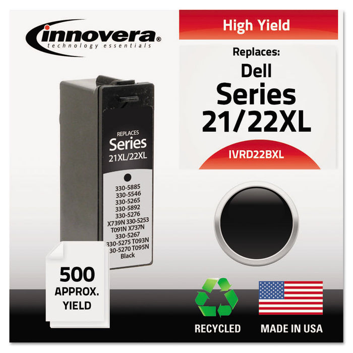 Remanufactured Black High-Yield Ink, Replacement for 21XL/22XL (330-5885), 500 Page-Yield