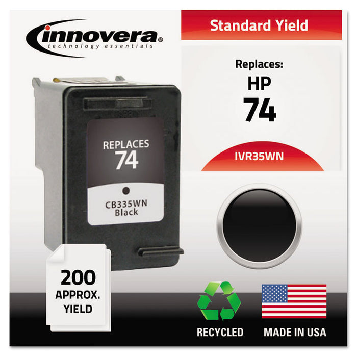 Remanufactured Black Ink, Replacement for 74 (CB335WN), 200 Page-Yield