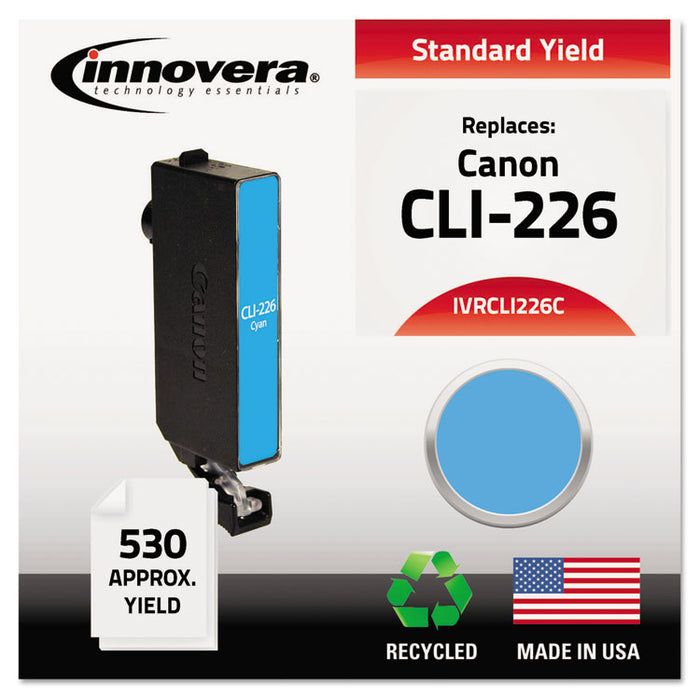 Remanufactured Cyan Ink, Replacement for CLI-226 (4547B001AA), 530 Page-Yield