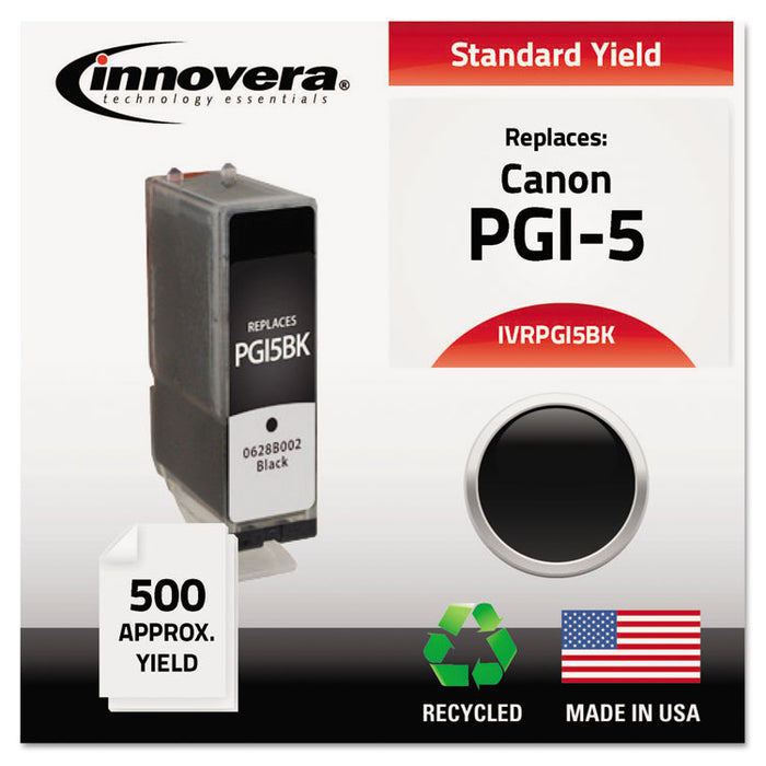 Remanufactured 0628B002 (PGI-5BK) Ink, 500 Page-Yield, Black