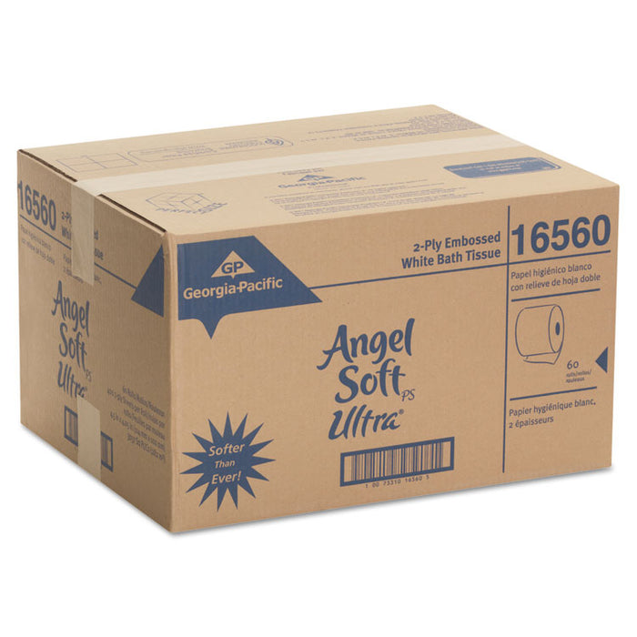Angel Soft ps Ultra 2-Ply Premium Bathroom Tissue, Septic Safe, White, 400 Sheets/Roll, 60/Carton