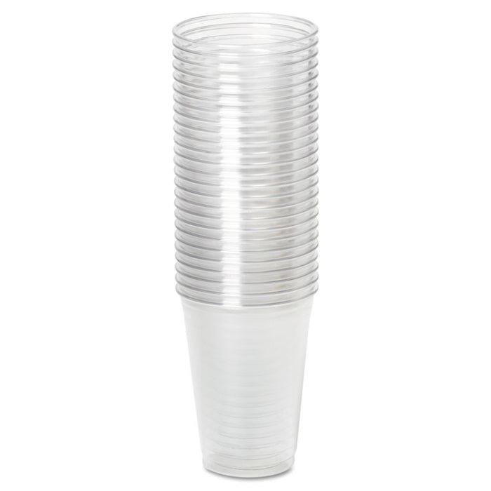 Clear Plastic PETE Cups, Cold, 10oz, WiseSize, 25/Pack, 20 Packs/Carton