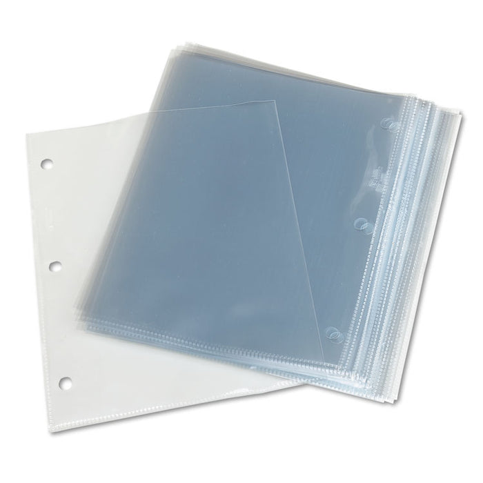 Top-Load Poly 3-Hole Punched Sheet Protectors, Letter, Diamond Clear, 50/Box