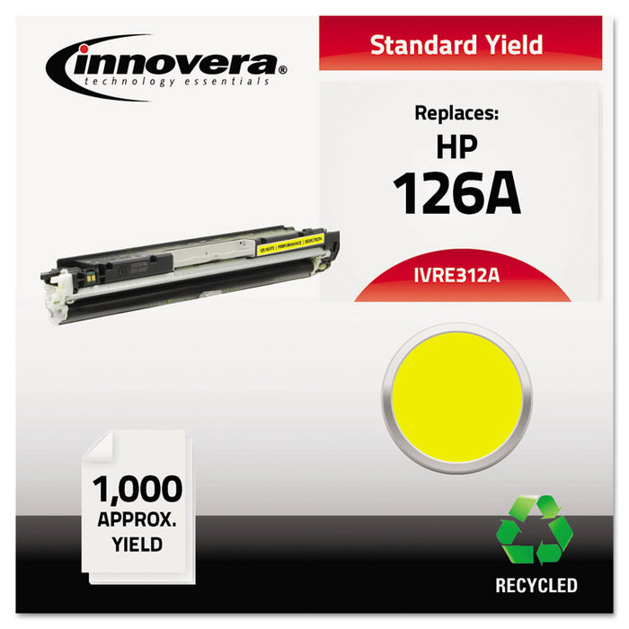 Remanufactured Yellow Toner, Replacement for 126A (CE312A), 1,000 Page-Yield