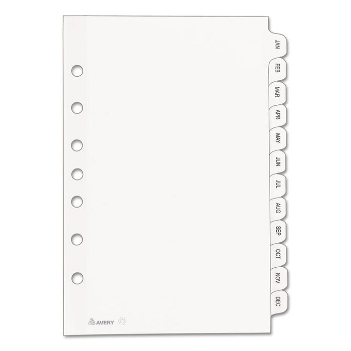 Preprinted Tab Dividers, 12-Tab, 8.5 x 5 1/2