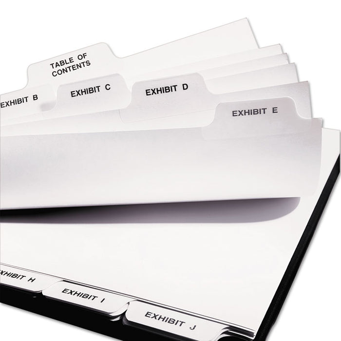 Preprinted Legal Exhibit Bottom Tab Index Dividers, Avery Style, 27-Tab, Exhibit A to Exhibit Z, 11 x 8.5, White, 1 Set