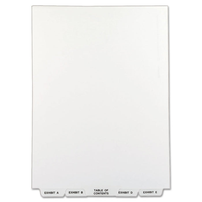 Preprinted Legal Exhibit Bottom Tab Index Dividers, Avery Style, 27-Tab, Exhibit A to Exhibit Z, 11 x 8.5, White, 1 Set