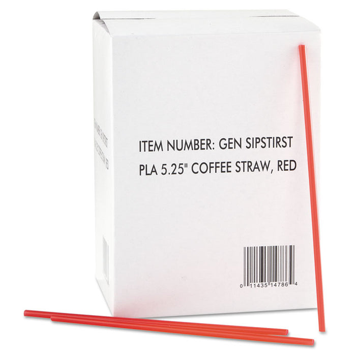 Coffee Stirrers, Red/White, Plastic, 5 1/4", 1000/Box, 10 Boxes/Carton