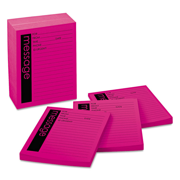 Self-Stick Message Pad, 4 x 5, Pink, 50-Sheet, 12/Pack