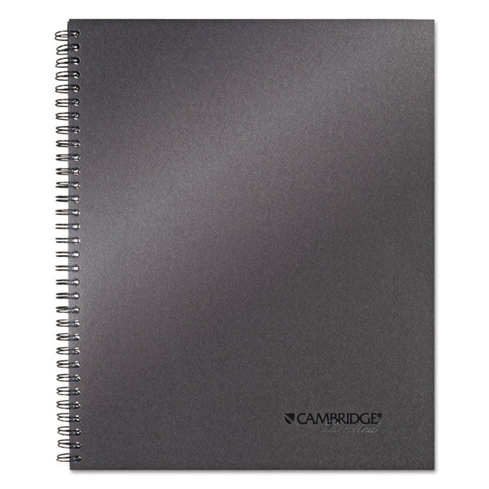 Wirebound Business Notebook, Wide/Legal Rule, Metallic Titanium, 11 x 9.25, 80 Sheets