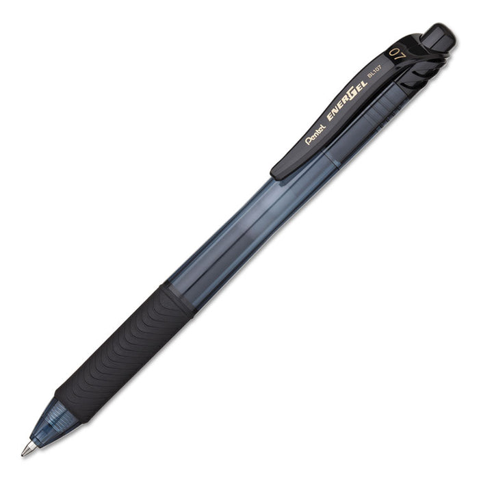 EnerGel-X Gel Pen, Retractable, Medium 0.7 mm, Black Ink, Black Barrel, 24/Pack