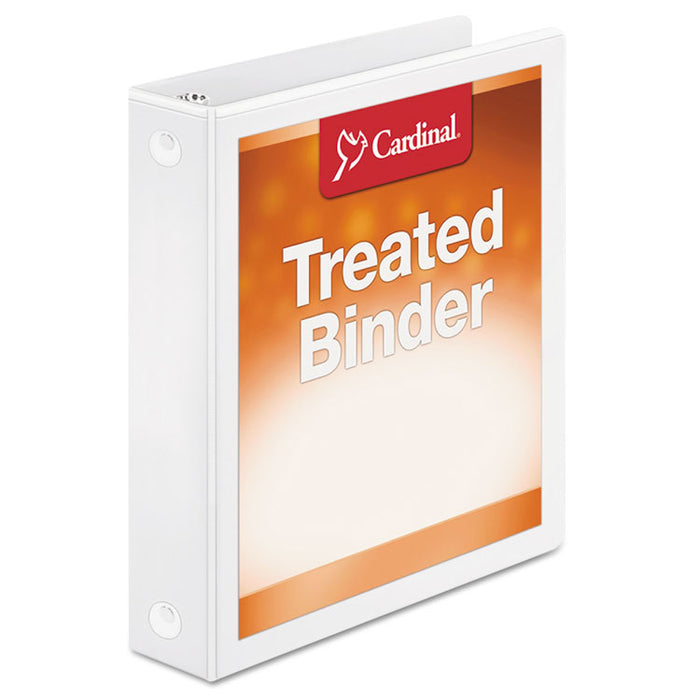 Treated Binder ClearVue Locking Round Ring Binder, 3 Rings, 1.5" Capacity, 11 x 8.5, White