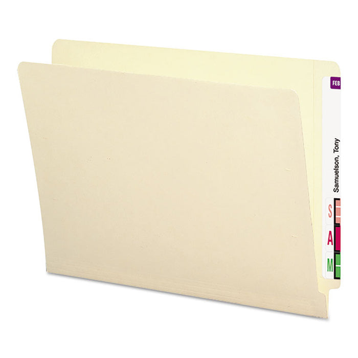 End Tab Folders with Antimicrobial Product Protection, Straight Tab, Letter Size, Manila, 100/Box