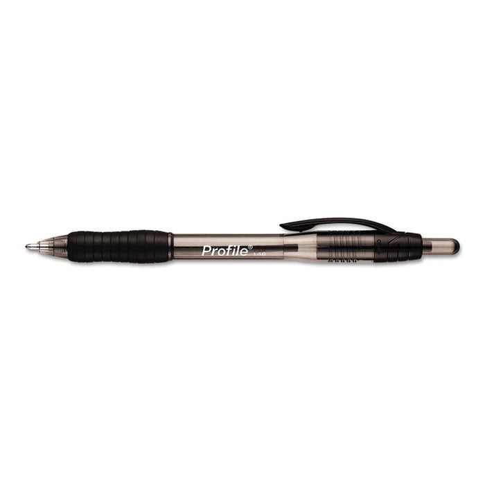 Profile Retractable Ballpoint Pen Value Pack, 1.4mm, Black Ink, Smoke Barrel, 36/Box