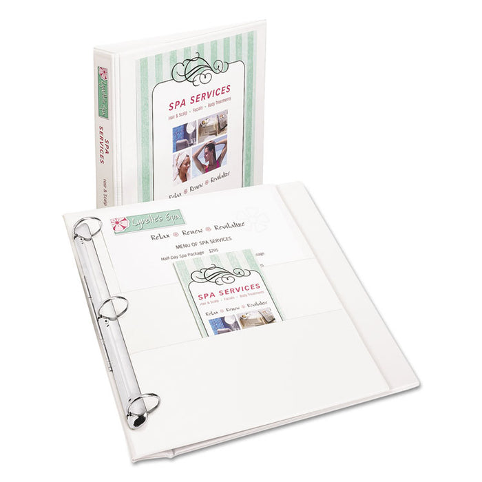 Flip Back 360° Durable View Binder with Round Rings, 3 Rings, 1" Capacity, 11 x 8.5, White