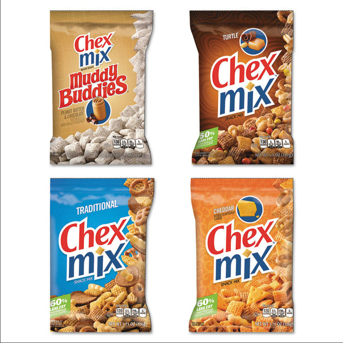 Chex Mix, Cheddar Flavor Trail Mix, 3.75 oz Bag, 8/Box