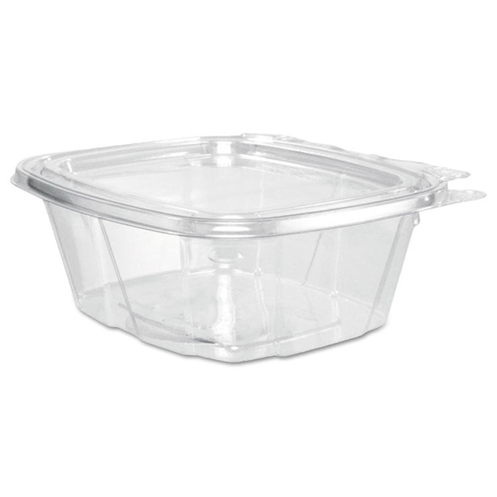 ClearPac SafeSeal Tamper-Resistant/Evident Containers, Flat Lid, 16 oz, 4.9 x 2.5 x 5.5, Clear, Plastic, 100/Bag, 2 Bags/CT