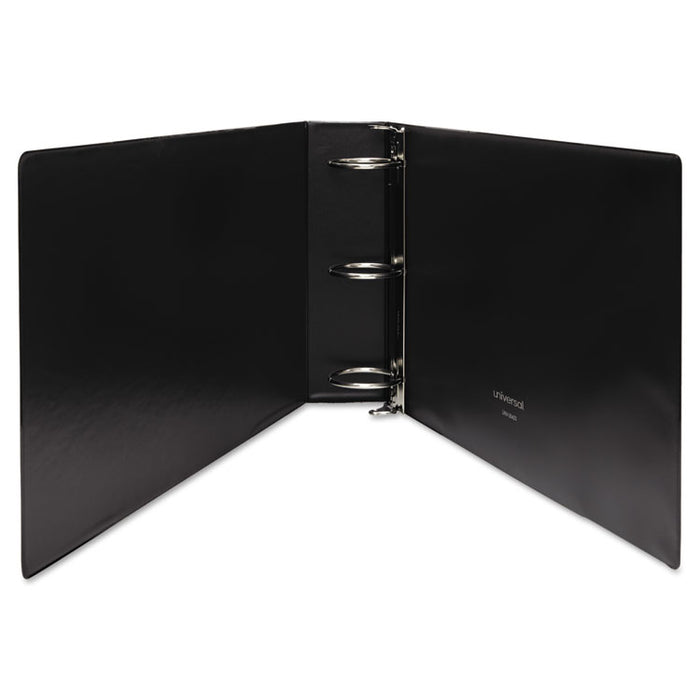 Ledger-Size Round Ring Binder with Label Holder, 3 Rings, 3" Capacity, 11 x 17, Black