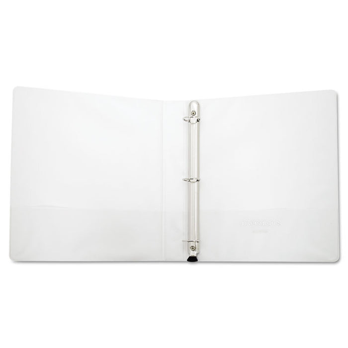 Deluxe Easy-to-Open Round-Ring View Binder, 3 Rings, 1" Capacity, 11 x 8.5, White