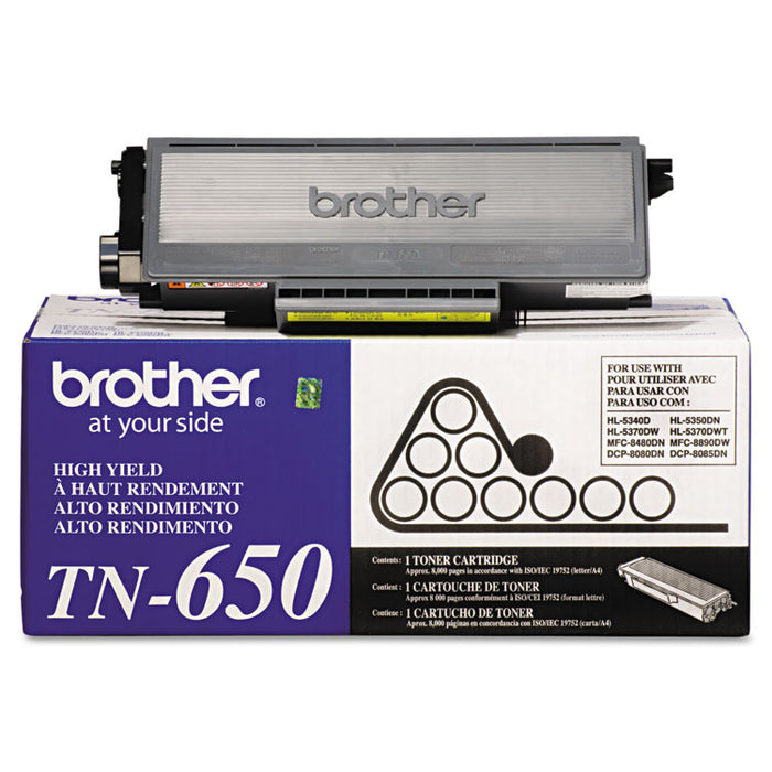 TN650 High-Yield Toner, 8000 Page-Yield, Black