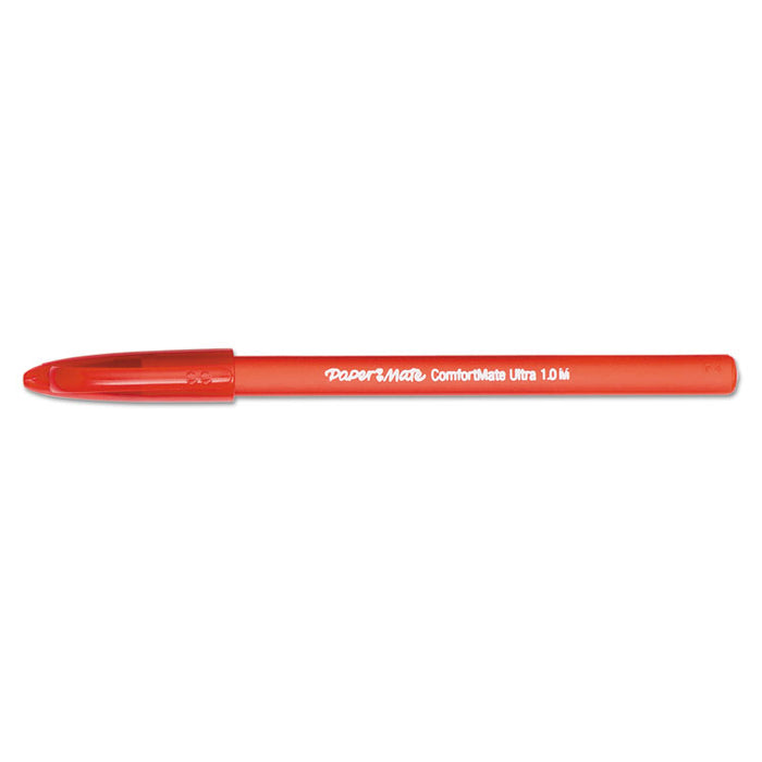 ComfortMate Ultra Ballpoint Pen, Stick, Medium 1 mm, Red Ink, Red Barrel, Dozen