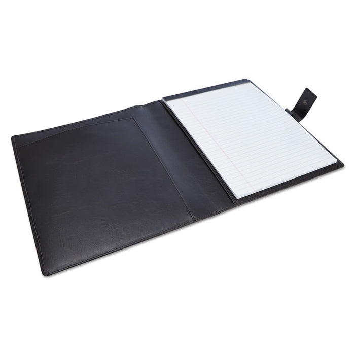 Textured Notepad Holder, 8 1/2 x 11, Leather-Like, Black