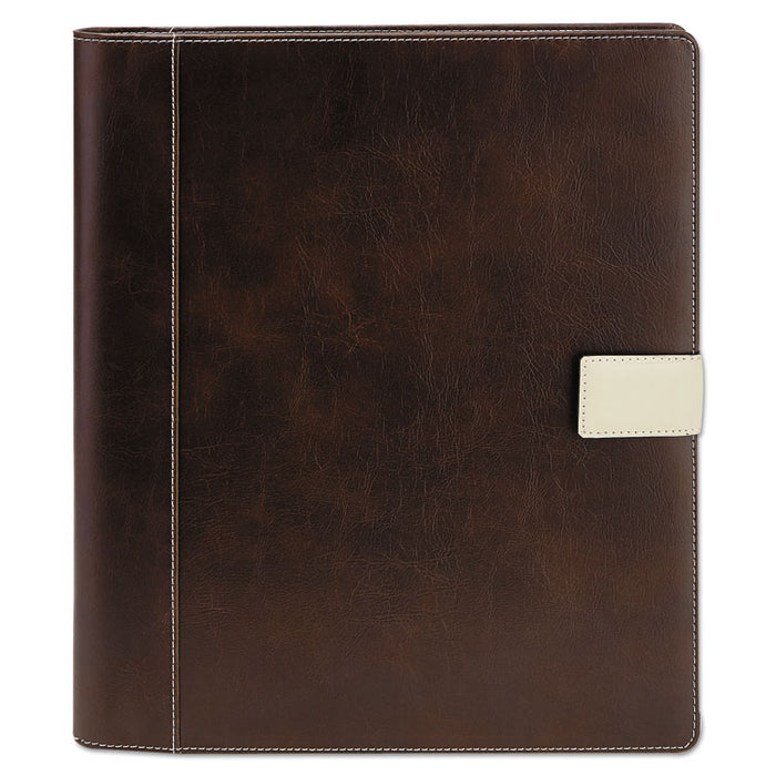 Textured Notepad Holder, 8 1/2 x 11, Leather-Like, Brown