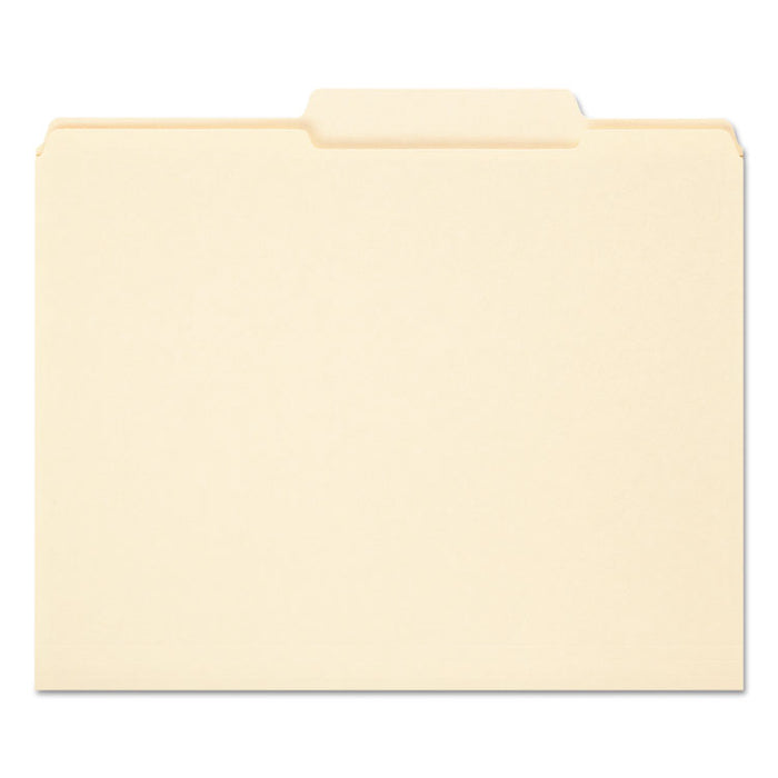 Reinforced Guide Height File Folders, 2/5-Cut Tabs: Right of Center Position, Letter Size, 0.75" Expansion, Manila, 100/Box
