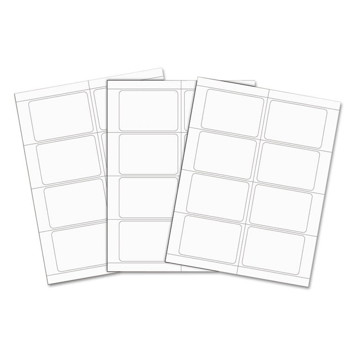 Laser Printer Name Badges, 3 3/8 x 2 1/3, White, 200/Box