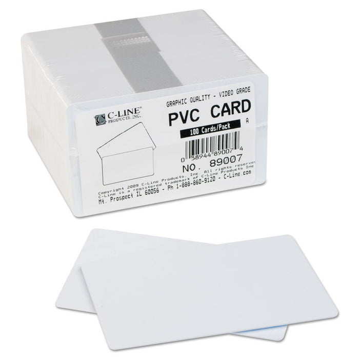 PVC ID Badge Card, 3 3/8 x 2 1/8, White, 100/Pack
