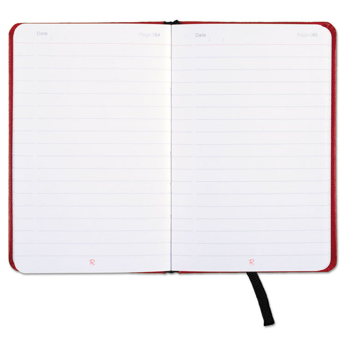 Red Casebound Hardcover Notebook, Wide/Legal Rule, Red Cover, 5.5 x 3.5, 71 Sheets