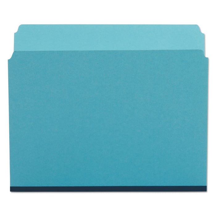 Pressboard Expanding File Folders, Straight Tabs, Letter Size, 1" Expansion, Blue, 25/Box