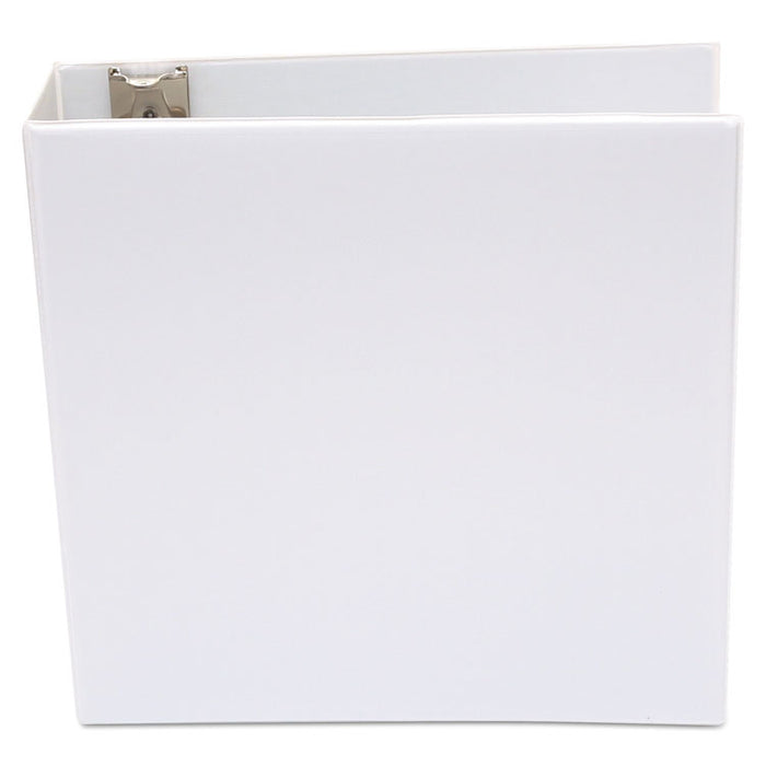 Economy Round Ring View Binder, 3 Rings, 3" Capacity, 11 x 8.5, White