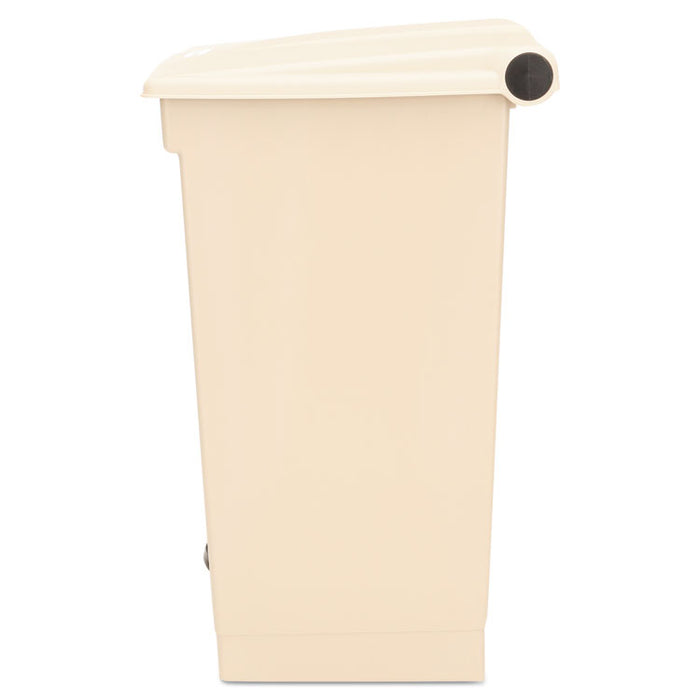 Step-On Receptacle, Rectangular, Polyethylene, 18 gal, Beige