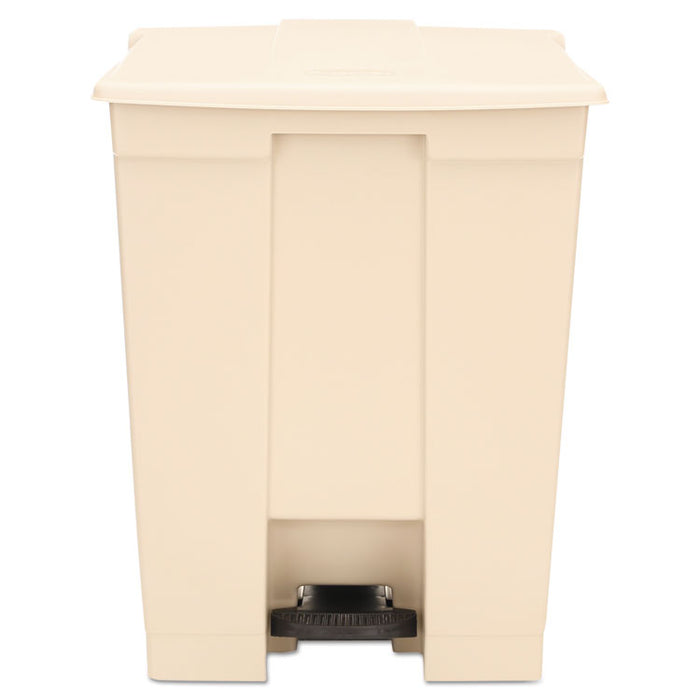 Step-On Receptacle, Rectangular, Polyethylene, 18 gal, Beige