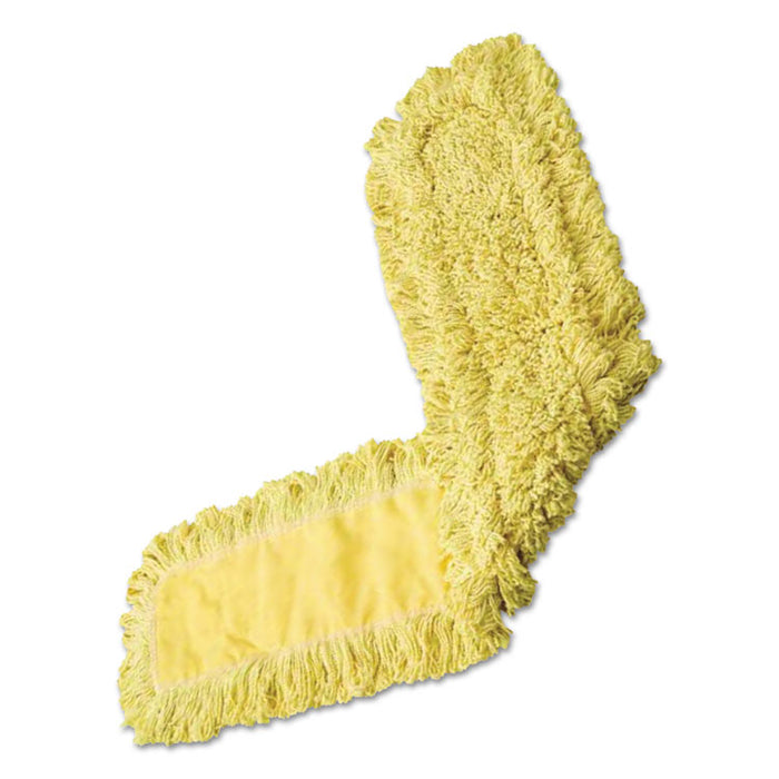 Trapper Looped-End Dust Mop Head, 12 x 5, Yellow