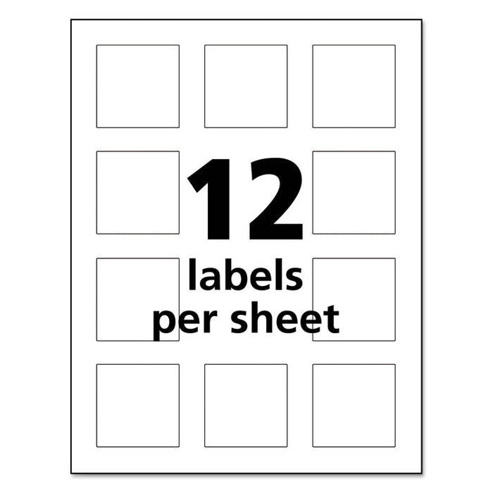 UltraDuty GHS Chemical Waterproof and UV Resistant Labels, 2 x 2, White, 12/Sheet, 50 Sheets/Box