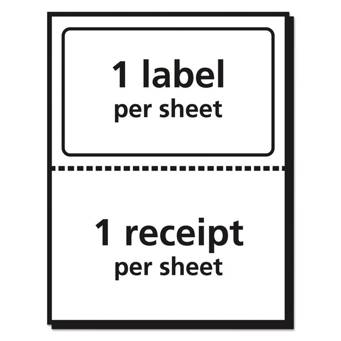 Shipping Labels with Paper Receipt and TrueBlock Technology, Inkjet/Laser Printers, 5.06 x 7.63, White, 50/Pack