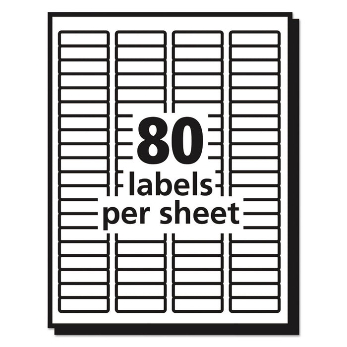 Matte Clear Easy Peel Mailing Labels w/ Sure Feed Technology, Laser Printers, 0.5 x 1.75, Clear, 80/Sheet, 10 Sheets/Pack