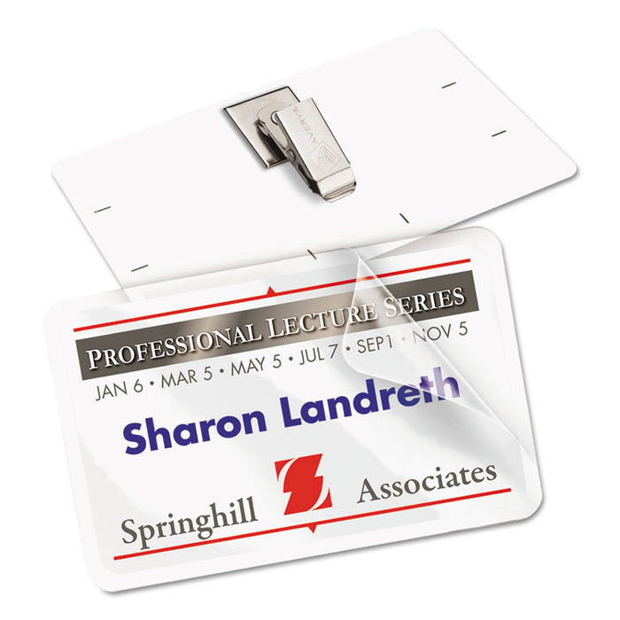 Self-Laminating Laser/Inkjet Printer Badges, 2.25 x 3.5, White, 30/Box