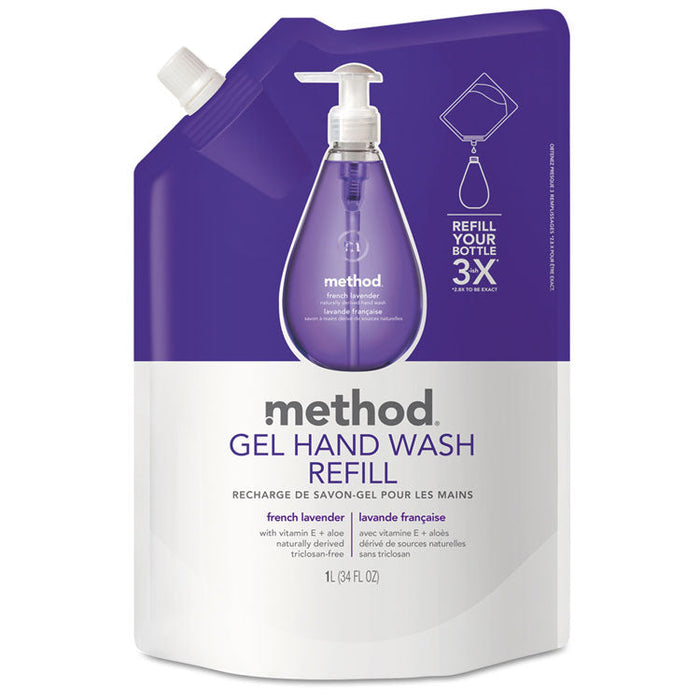 Gel Hand Wash Refill, French Lavender, 34 oz Pouch