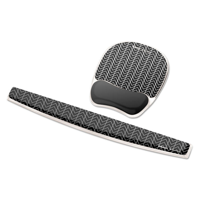 Photo Gel Wrist Rest with Microban, 7 7/8 x 9 1/4 x 7/8, Black/White