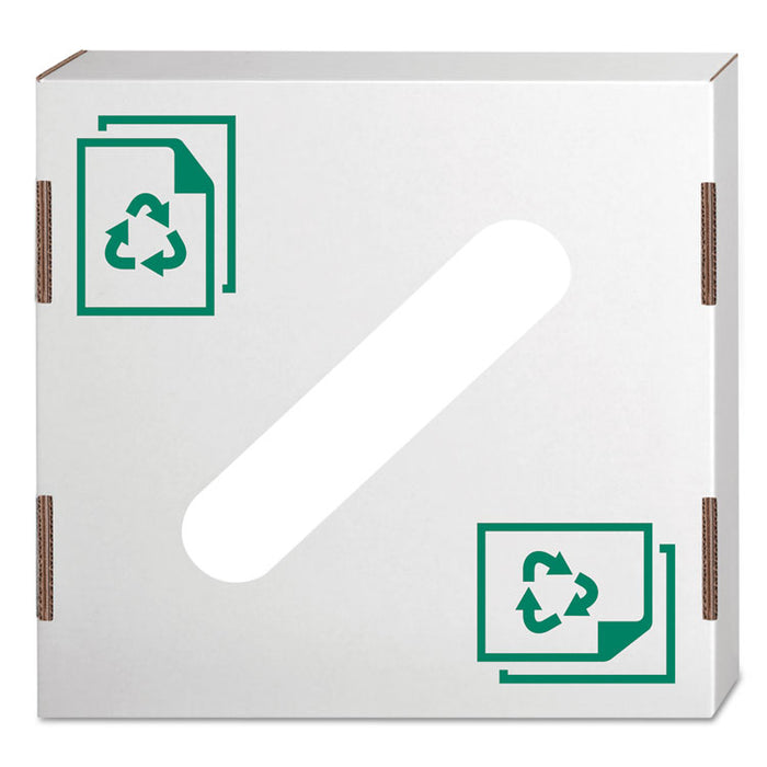 Waste and Recycling Bin Lid, Paper, White/Green Print, 10/Carton