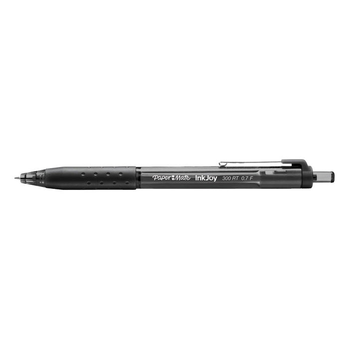 InkJoy 300 RT Retractable Ballpoint Pen, 0.7mm, Black Ink/Barrel, Dozen