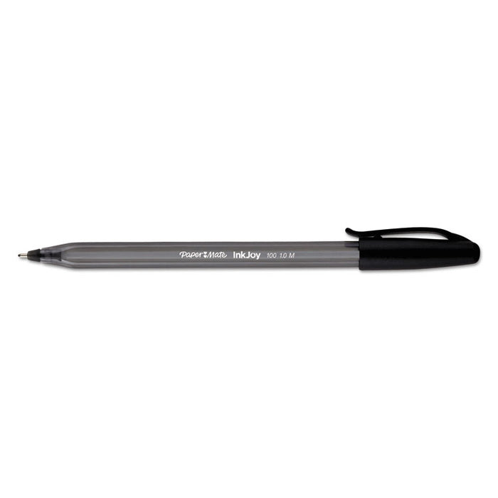 InkJoy 100 Ballpoint Pen, Stick, Medium 1 mm, Black Ink, Black Barrel, Dozen