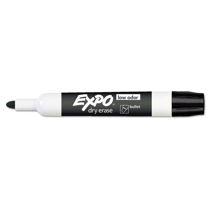 Low-Odor Dry-Erase Marker, Medium Bullet Tip, Black, Dozen