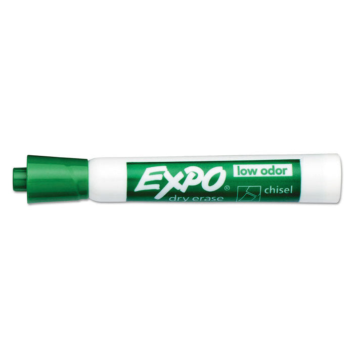 Low-Odor Dry-Erase Marker, Broad Chisel Tip, Green, Dozen