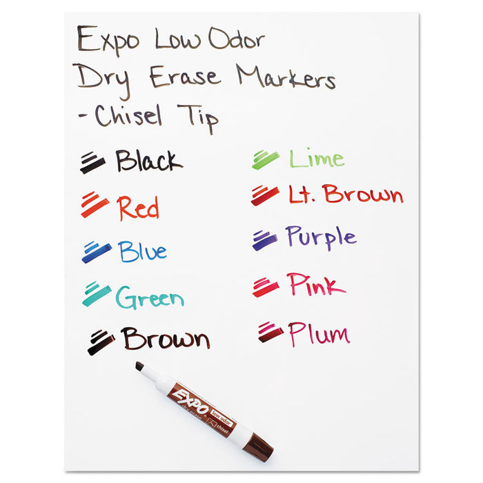 Low-Odor Dry-Erase Marker, Broad Chisel Tip, Black, 36/Box